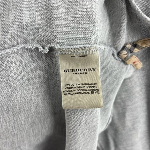 Burberry London Polo Shirt Mens 2XL Gray Long Sleeves Pullover Vented Mini Logo - Picture 14 of 15